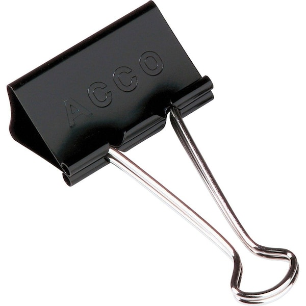 Acco Binder Clip Black/Silver, PK12 ACC72010 - main