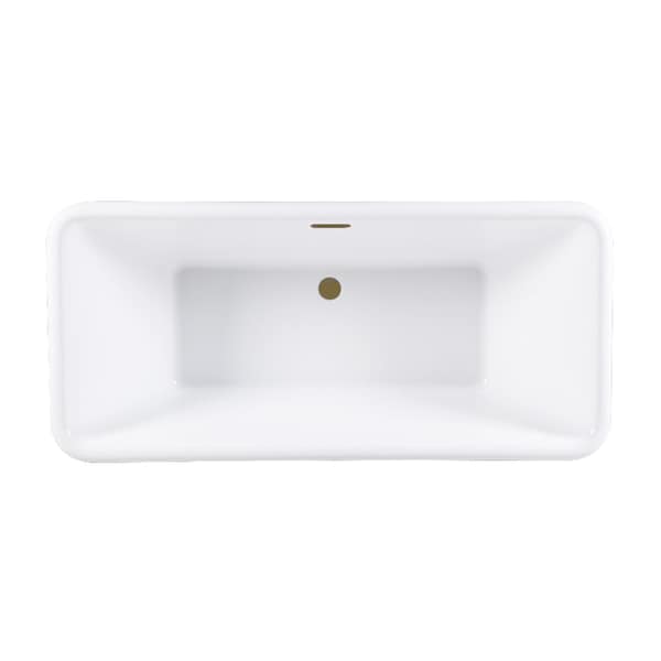 Kingston Brass 71-Inch Acrylic Oval Rectangular Double Ended Pedestal Tub with Drain, No Faucet Drillings VTSQ713224C423 - main