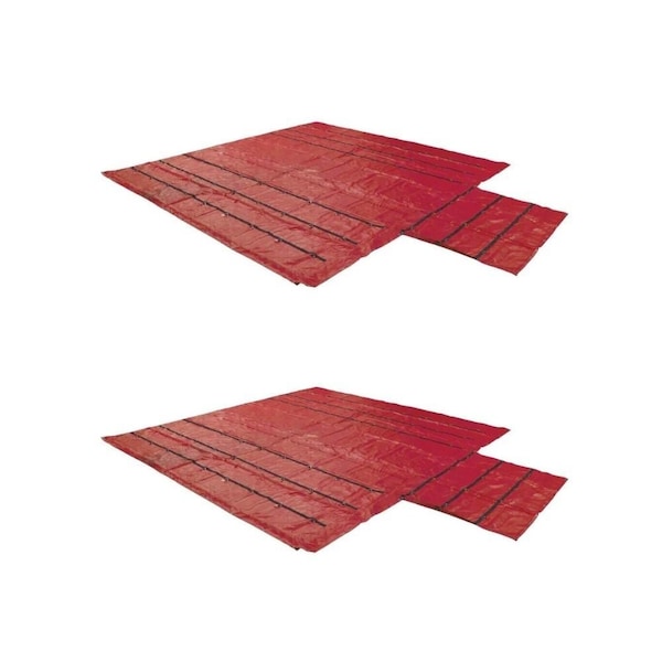 Mytee Products Superlight 14oz Flatbed Trailer Lumber Steel Tarp 20x 27 6ft Drop - Red, 2PK SLLT6FT-REDx2 - main
