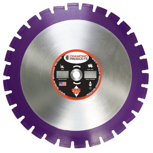 Diamond 24" X .155 X 1" Imperial Purple Wet and Dry Walk Behind Blade Asphalt/Green Concrete 36824 - main