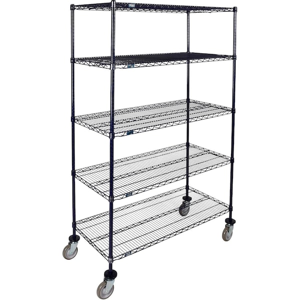 Global Industrial Nexel 5 Shelf Truck, Nexelon, 24"W x 18"D x 80"H, Polyurethane Swivel Casters B3158242 - main