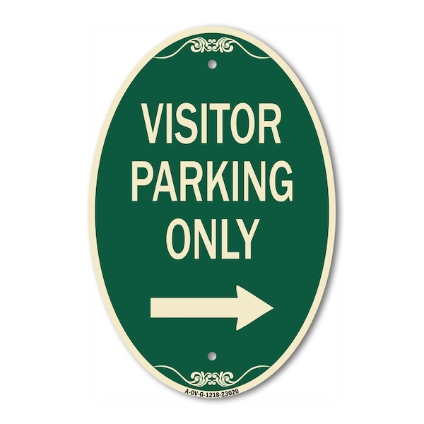 Signmission Reserved Parking Sign Visitor Parking Only W, 12 In X 18 In Architectural, Heavy Gauge Aluminum A-OV-G-1218-23020 - main