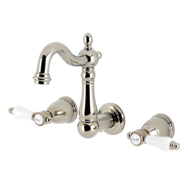 Kingston Brass Double-Handle Wall Mount Bathroom Faucet, Polished Nickel KS1226BPL - main