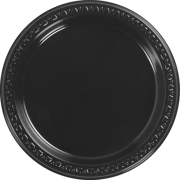Chinet Heavyweight Plastic Plates, 9" Diamter, Black, PK500 81409 - main