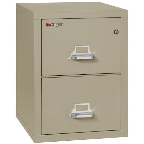 Fireking 2 Drawer, 1 Hr Fire & impact rated, 25" depth Legal Pewter 2-2125-CPE - main