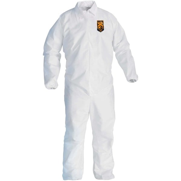 Kleenguard Liq Parti Protect Covall ZipFrnt Elas WrisAnkl WHT XL 25/Cs 44314 - main