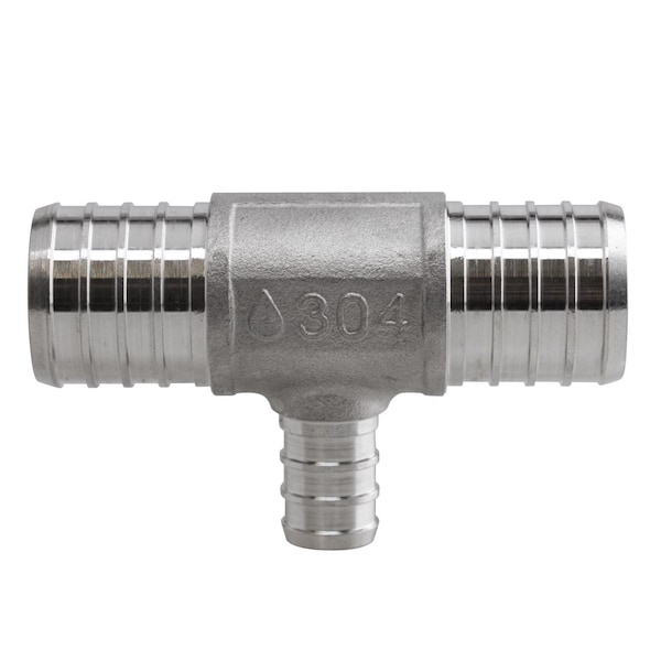 Plumbeeze 1 in. PEX X 1 in. D PEX Stainless Steel Tee PE-PS-T101005 - main
