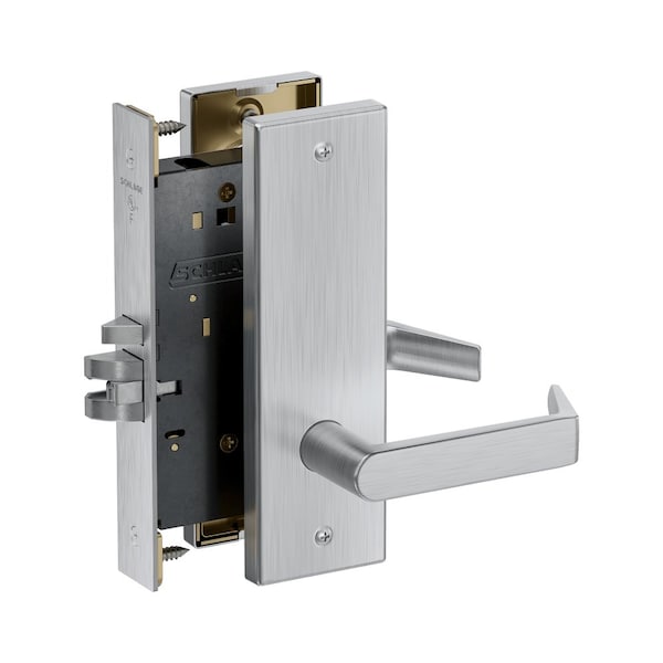 Schlage Grade 1 Storeroom Mortise Lock, Standard Cylinder, Rhodes Lever, N Escutcheon, Satin Chrome Finish PM080P RHON 626 - main