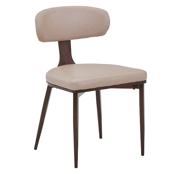 Leisuremod Dilenny Faux Leather Dining Chair - Modern Padded Side Chair with Steel Legs DC49TP - main