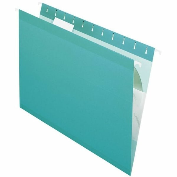 Tops Business Forms Pendaflex, COLORED REINFORCED HANGING FOLDERS, LETTER SIZE, 1/5-CUT TAB, AQUA, 25PK 415215AQU - main