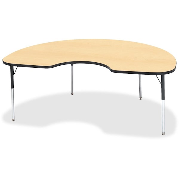 Jonti-Craft Berries Kidney Activity Table, 48 in. x 72 in., A-height, Maple/Black/Black 6423JCA011 - main