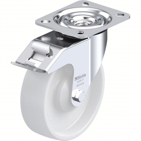 Zoro Select Plate Caster, Swivel, 5 7/8"H L-PO 125KA-FI - main
