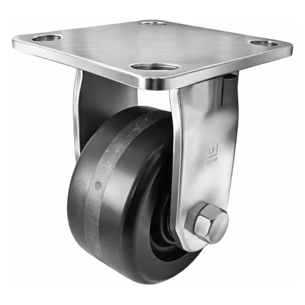 Hyw Products Heavy Duty Caster 4in x 2in Phenolic Wheel Stainless Steel - Rigid 40-40R-A1-PH(STS) - main