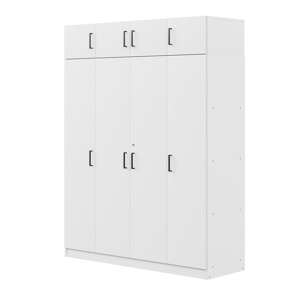 Homeroots Four Piece White Solid and Manufactured Wood Bedroom Set 596535 - main