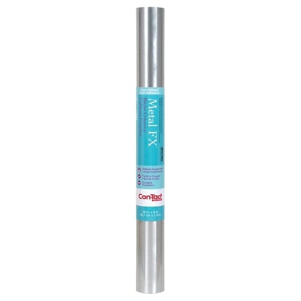 Con-Tact Brand Shelf and Drawer Liner, 6 ft L, 18 in W, Vinyl, Stainless Steel 06F-C8M02-06 - main