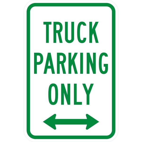 Lyle Truck Parking Only with Bidirectional Arrow, 12x18, Diamond Grade, White G-2915-DG_12x18 - main