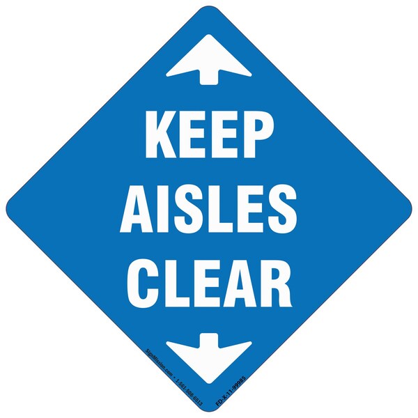 Signmission Keep Aisle Clear Non-Slip Floor Graphic, 11in Vinyl Decal, 11" x 11", FD-2-X-11-99985 FD-2-X-11-99985 - main