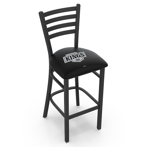 Holland Bar Stool Co 30" Blk Wrinkle Los Angeles Kings Stationary Bar Stool, Ladder Back L00430LAKing - main