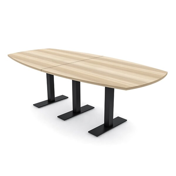 Skutchi Designs Arc Boat Conference Table With Power, 48 in W, 96 in L HAR-ABOT-48X96-T.BK-K525-NA - main
