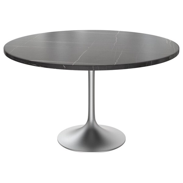 Leisuremod Round 47.24 in W, 29.35 in L, Sintered Stone/Stainless Steel, Black VT23BS-48BLS - main