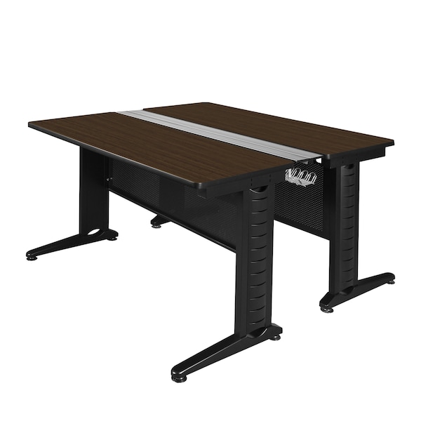 Regency Fusion 2 Person Bench Workstation, 48 in W X Wood, Metal, Neo Walnut MFB4858NW - main