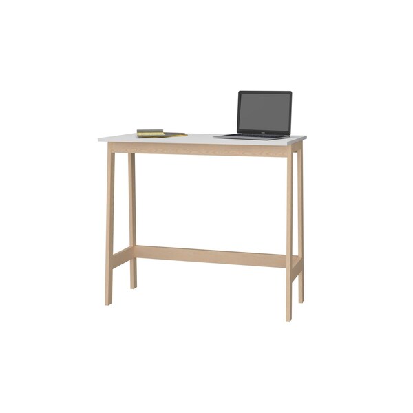 Homeroots Modern Natural And White Narrow Table Desk 389025 - main