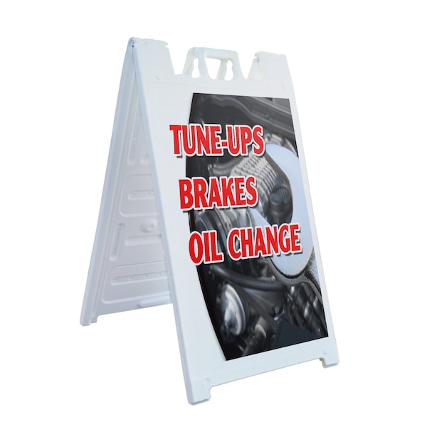 Signmission Tune Ups Brakes Oil Change, A-Frame & 2 Decals Installed, Heavy-Duty Plastic Frame SBHD-D-2436-Tune Ups Brakes Oil Change - main