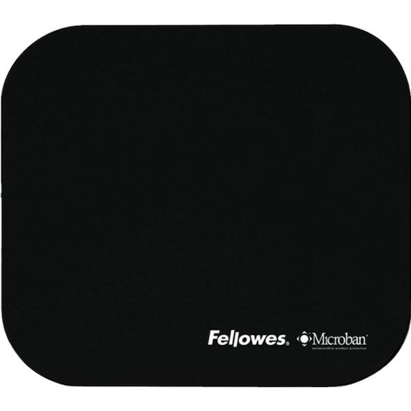 Fellowes Microban Protection Mouse Pad - 9" x 8" x 0.19" - Black FEL5933901 - main