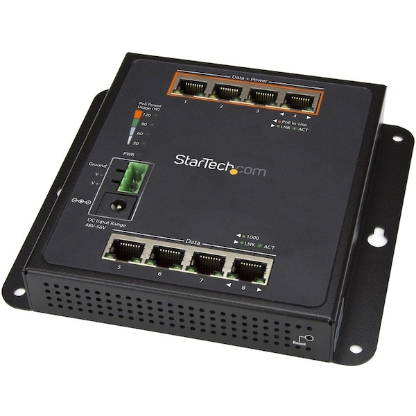 Startech.Com Industrial 8 Port Gigabit PoE Switch 30W IES81GPOEW - main