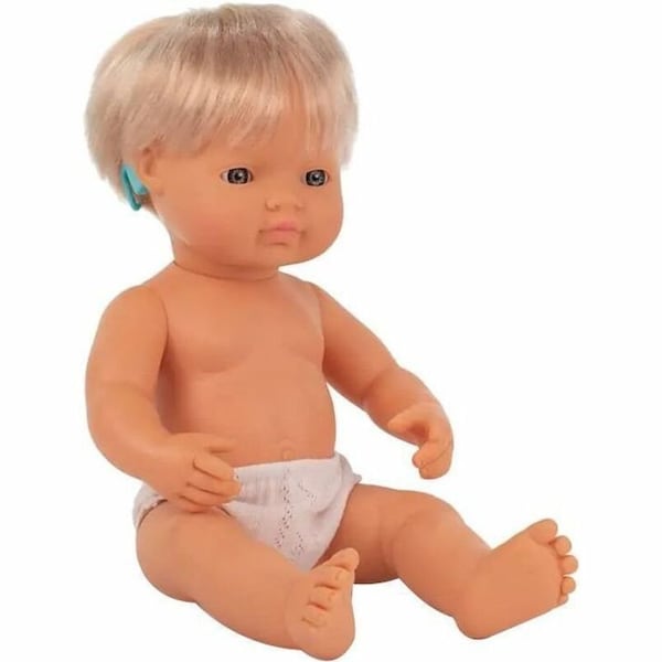 Miniland Educational Baby Doll Caucasian Girl With Hearing Aid 15in 31114 - main