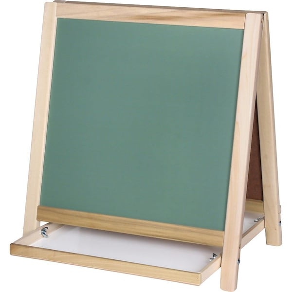 Crestline Products Magnetic Table Top Easel, Chalkboard/Whiteboard, 18.5in x 18in 17306 - main