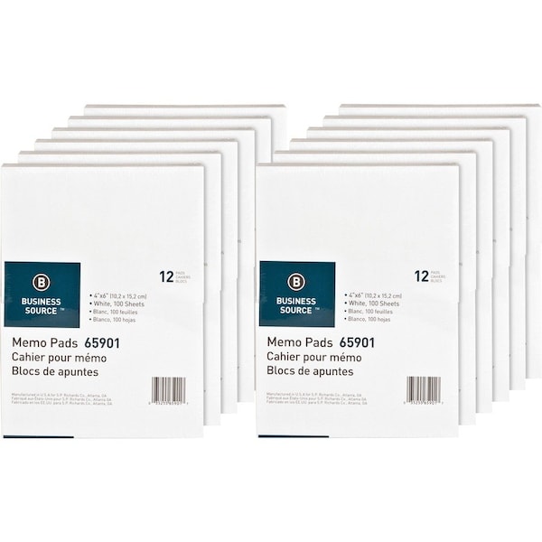 Business Source Writing Pad, Top, White, PK12 BSN65901CT - main