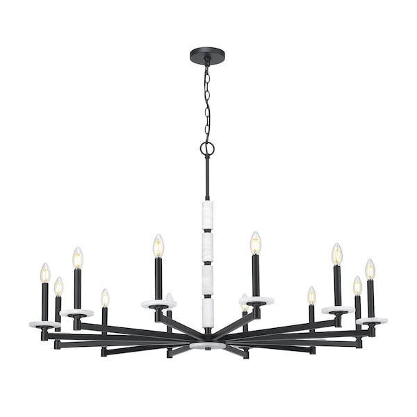 Z-Lite Kaden 12-Light Chandelier, 48 in W, Matte Black 3045-12MB - main
