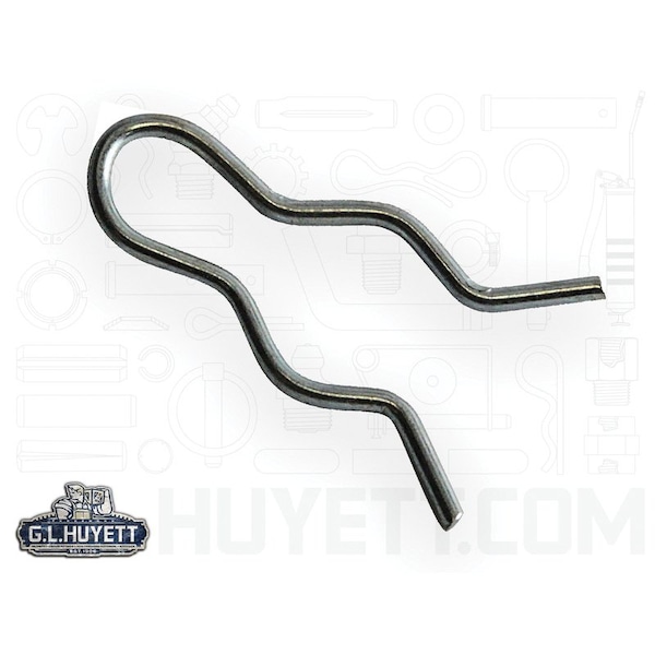 Huyett Hair Pin, Zinc Plated Spring Steel, 0.033 in Wire Dia x 0.625 in Length BPXZ-2303 - main