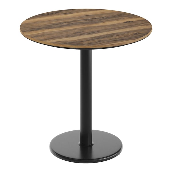 Flash Furniture Commercial 31.25" Natural HPL Tabletop with Black Table Height RD Base ST-RD31-NAT-TR18-GG - main