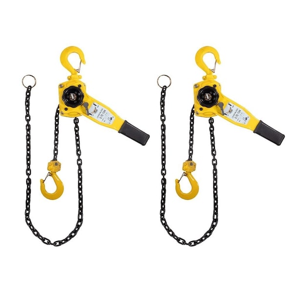 Mytee Products Viking Manual Lever Chain Hoist 3/4 Ton 1650 lbs 20ft Lift 2 Heavy Duty Hooks, 2PK LCH-34-20Lx2 - main