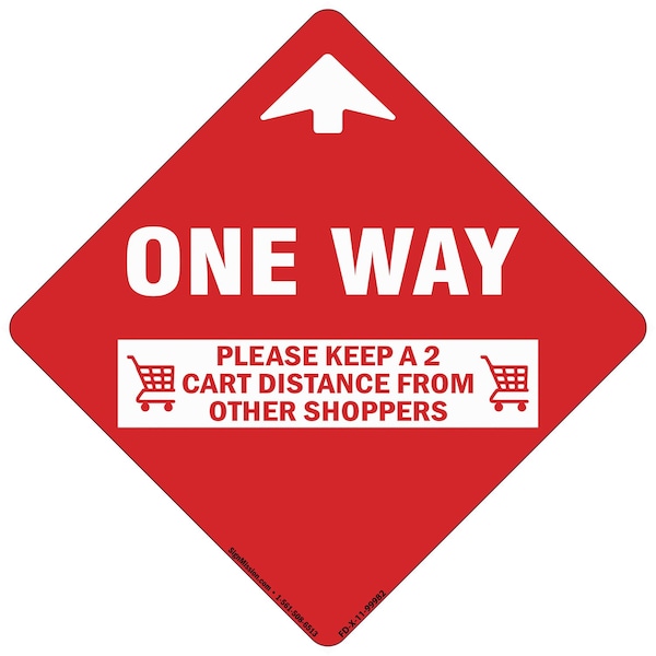 Signmission One Way Arrow 2 Cart Distance Non-Slip Floor Graphic, 11" x 11", FD-2-X-11-99982 FD-2-X-11-99982 - main