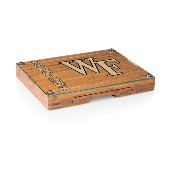 Picnic Time Family Of Brands NCAA Wake Forest Demon Deacons Concerto Glass Top Cheese Board and Knife Set 919-00-505-614-0 - main