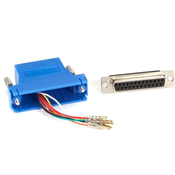 Black Box Db25 Modular Adapter Kit (Unassembled), Female To Rj-45, 8-Wire, Blue FA4525F-BL - main