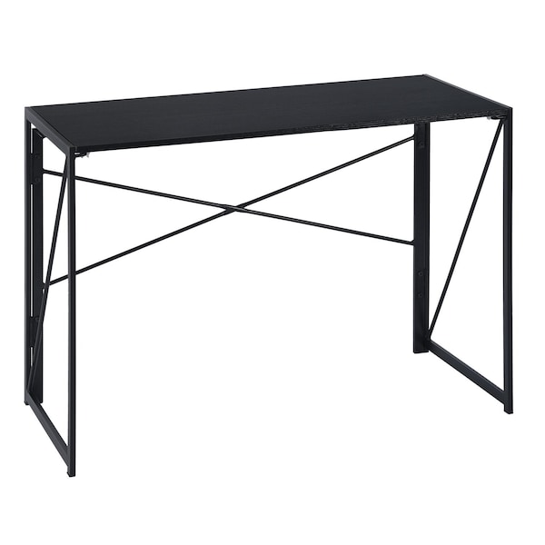 Homeroots 39" Black Wood and Stainless Steel Computer Desk 568042 - main