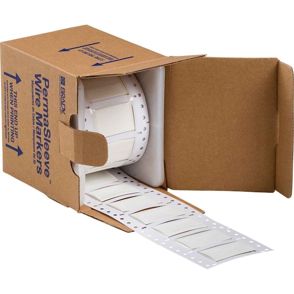Brady Low Smoke Zero Halogen PermaSleeve Heat Shrink Tubing, Roll of 100 Each, White, 0.75 in. LSZH-750-150-WT-S - main