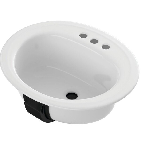 Bootz Azalea 021-2445-00 Lavatory Sink, 15-3/4 in x 15-3/4 in W Basin, Steel, White 021-2445-00 - main