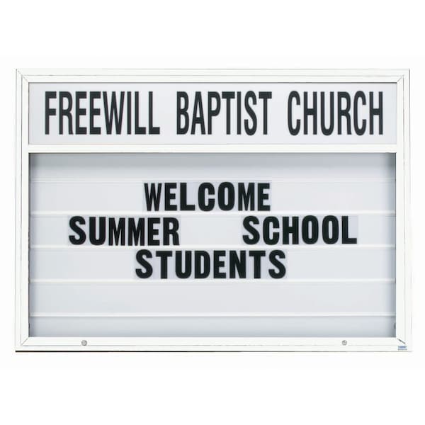 Aarco 70 in W, 50 in H, White Translucent Letterboard/White Powder Coated Frame MBM5070W - main