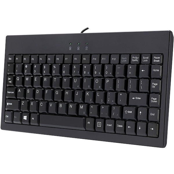 Adesso EasyTouch AKB-110B Mini Keyboard - PS/2, USB - 87 Keys - Black AKB110B - main