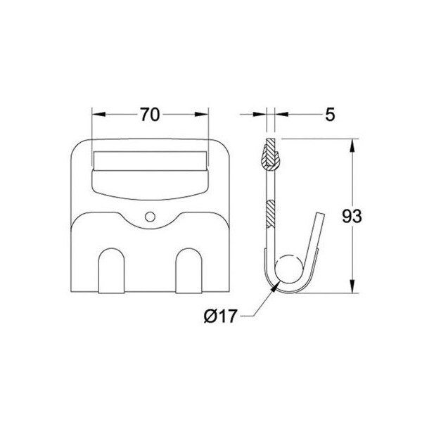 Doleco Flat Hook 3", 5,400 lbs WLL Cargo Securement 58420005 - main