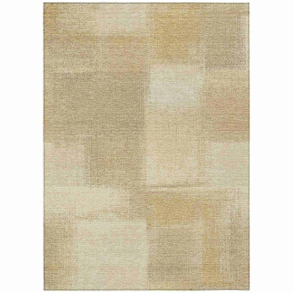 Homeroots 9' X 12' Taupe Geometric Washable Indoor Outdoor Area Rug 608787 - main