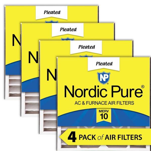 Nordic Pure 20x20x5 Pleated Air Filter, High Capacity, Electrostatically Charged Synthetic Media, MERV 10, 4 PK 20x20x5ABM10-4 - main