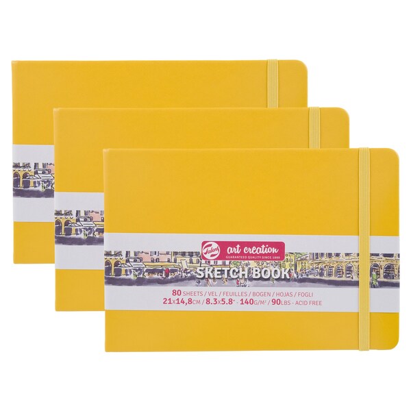 Talens Art Creation Sketchbook, 80 Sheets, 90lbs, Golden Yellow Cover, 8.3'' x 5.8'' (A5), 3PK 9314115M - main