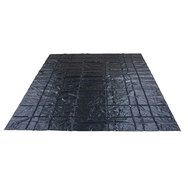 Mytee Products 16ft x24ft Black Heavy-Duty Flatbed Steel Tarps w/ 18 Oz & 2 Row of D-Rings, Weatherproof ST16-24 - main