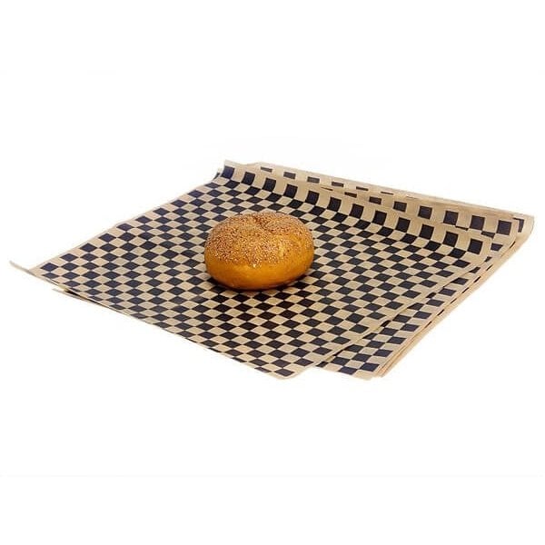 Nashville Wraps 12x12 Black Checkerboard Food Grade 18# Kraft Tissue Sheet, 1000PK 1290CB - main